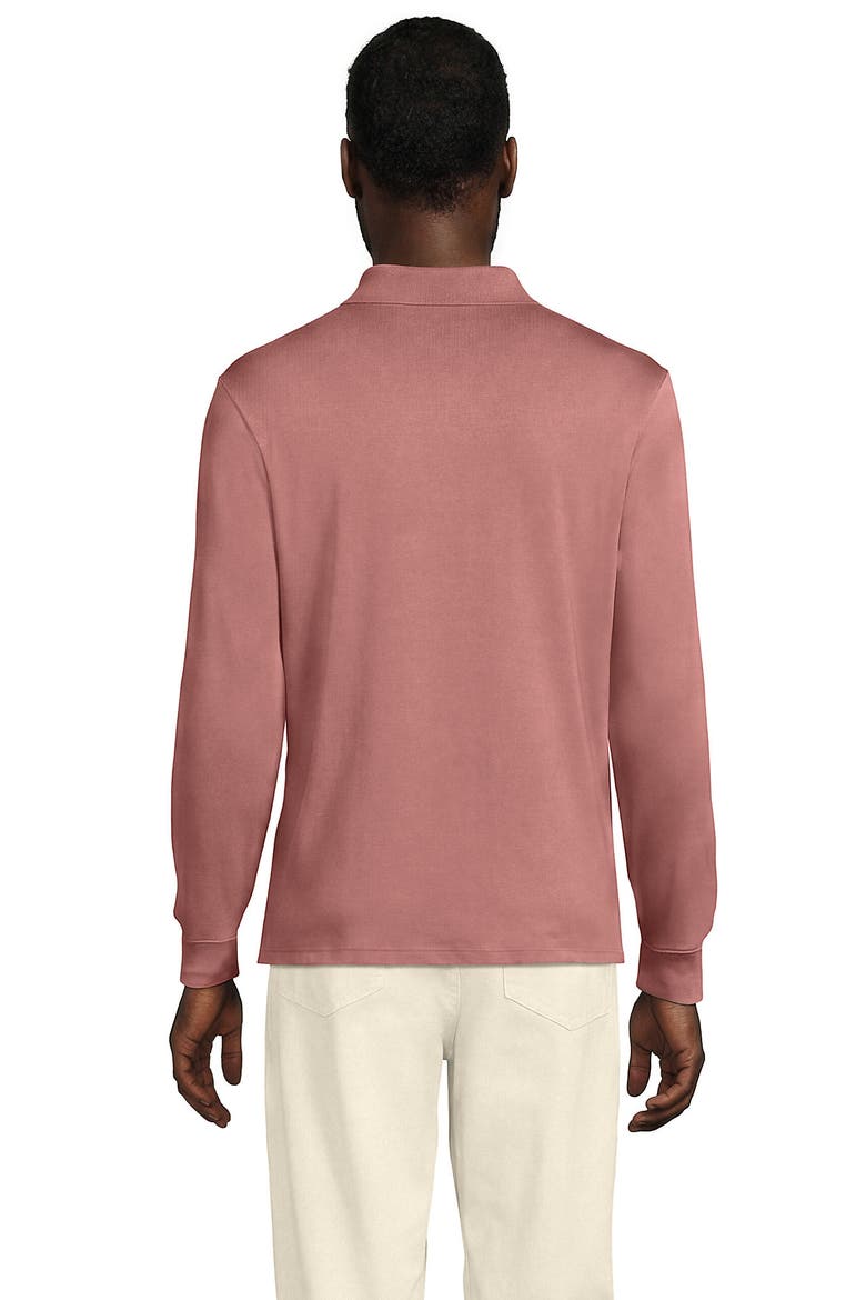 Long Sleeve Cotton Supima Polo Shirt, Alternate, color, Vintage Mauve
