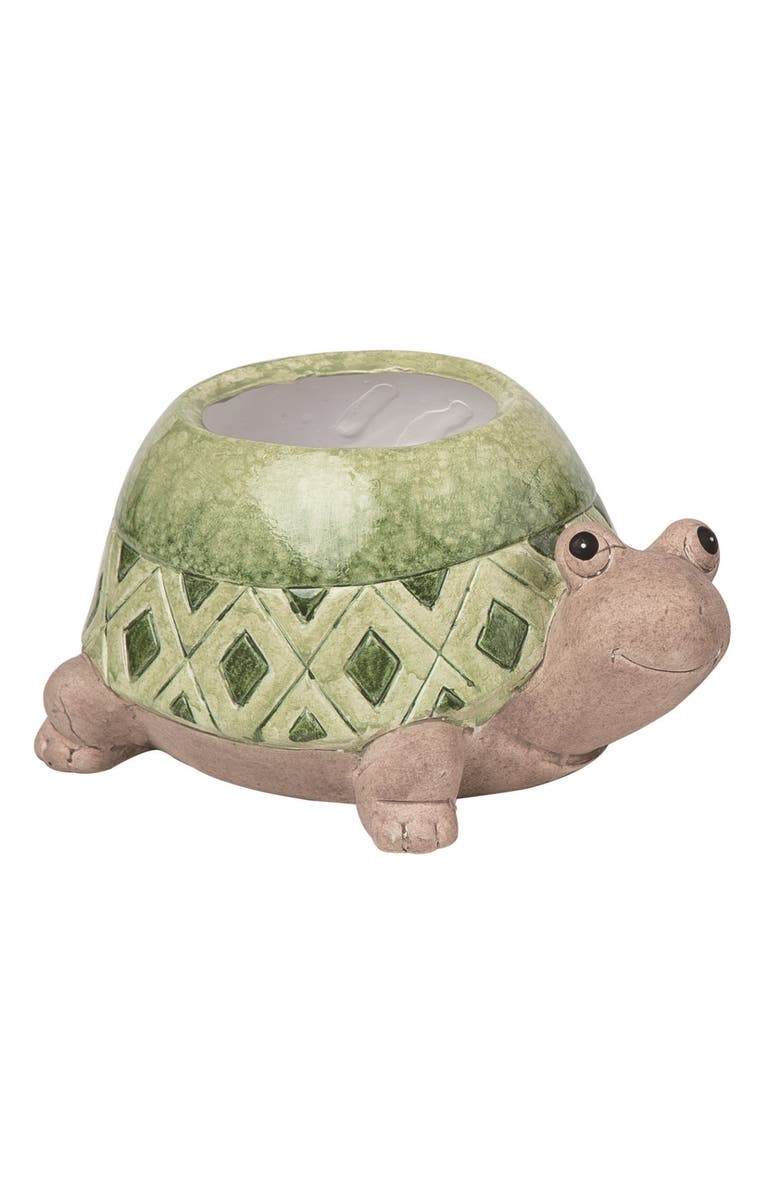 Transpac 7.25 Inch Green Spring Turtle Garden Planter Terracotta Decorative Planters for Spring Decor, Main, color, Green