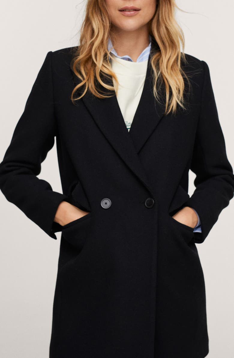 MANGO Double Breasted Coat, Alternate, color, 