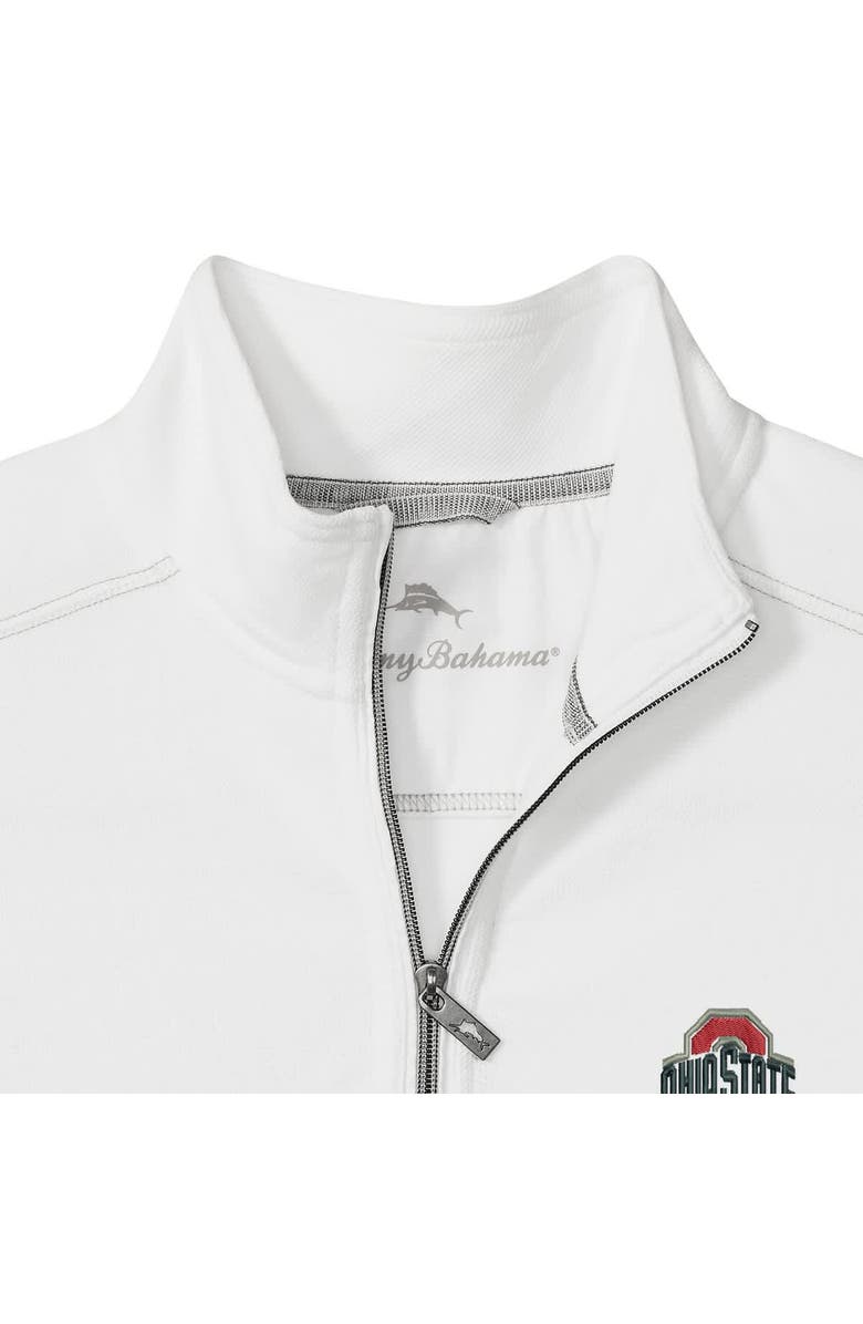 Tommy Bahama Men's Tommy Bahama White Ohio State Buckeyes Montego Bay Half-Zip Jacket, Alternate, color, White