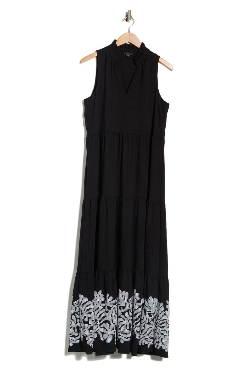 Sleeveless Tiered Maxi Dress, Alternate, color, RICH BLACK