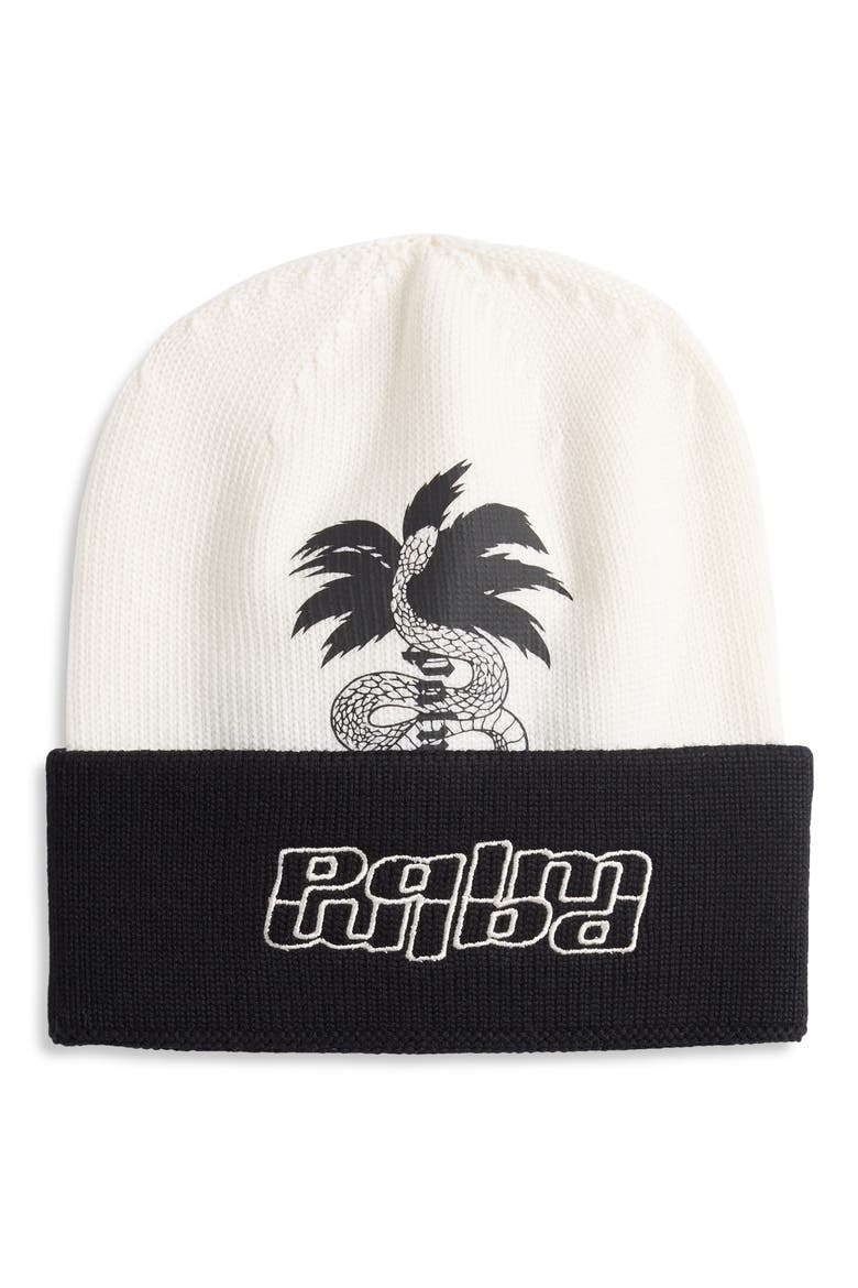 Two-Tone Wool Beanie, Main, color, BLACK WHITE