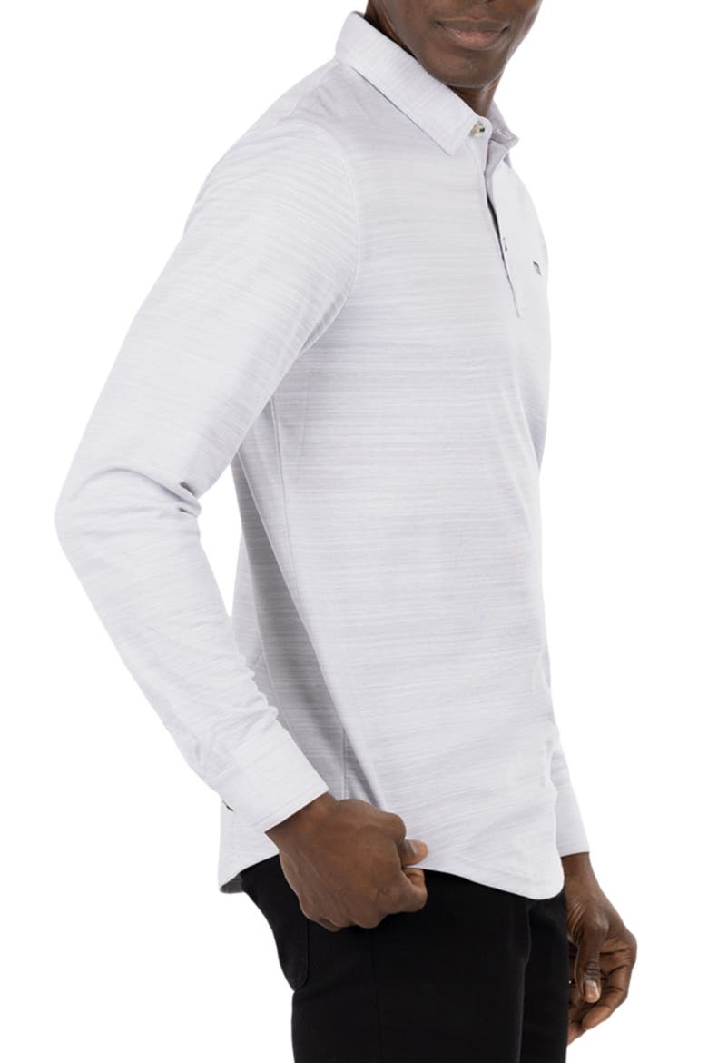 Herondale Long Sleeve Cotton Blend Polo Shirt, Alternate, color, HEATHER LIGHT GREY
