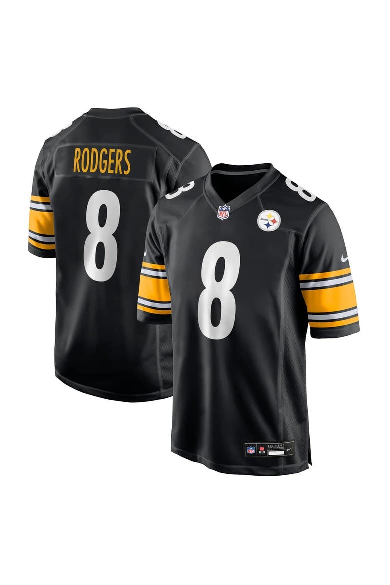 Men's Nike Aaron Rodgers Black Pittsburgh Steelers Game Jersey, Main, color, Black