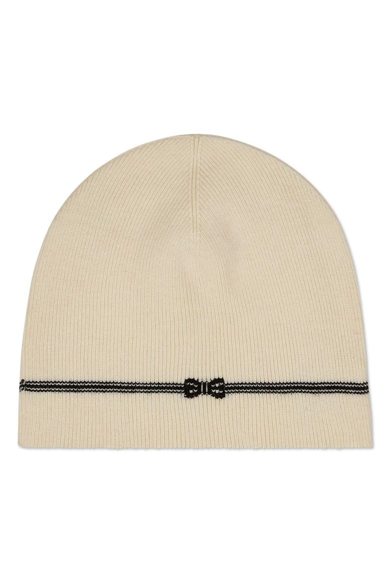 Knit-In Bow Beanie, Alternate, color, Ivory