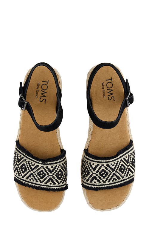 Toms Abby Flatform Espadrille Sandal In Black