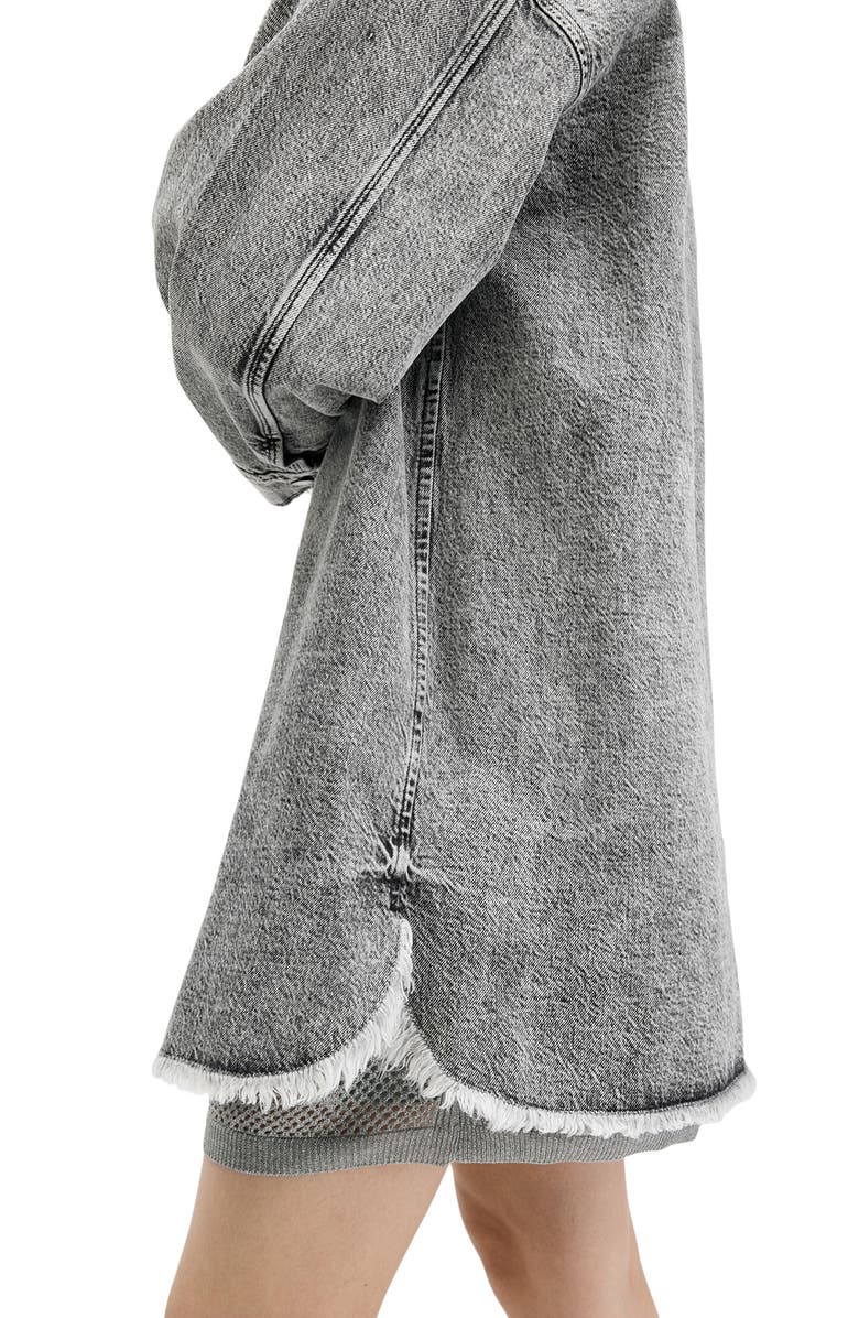 AllSaints Lily Long Sleeve Denim Mini Shirtdress, Alternate, color,