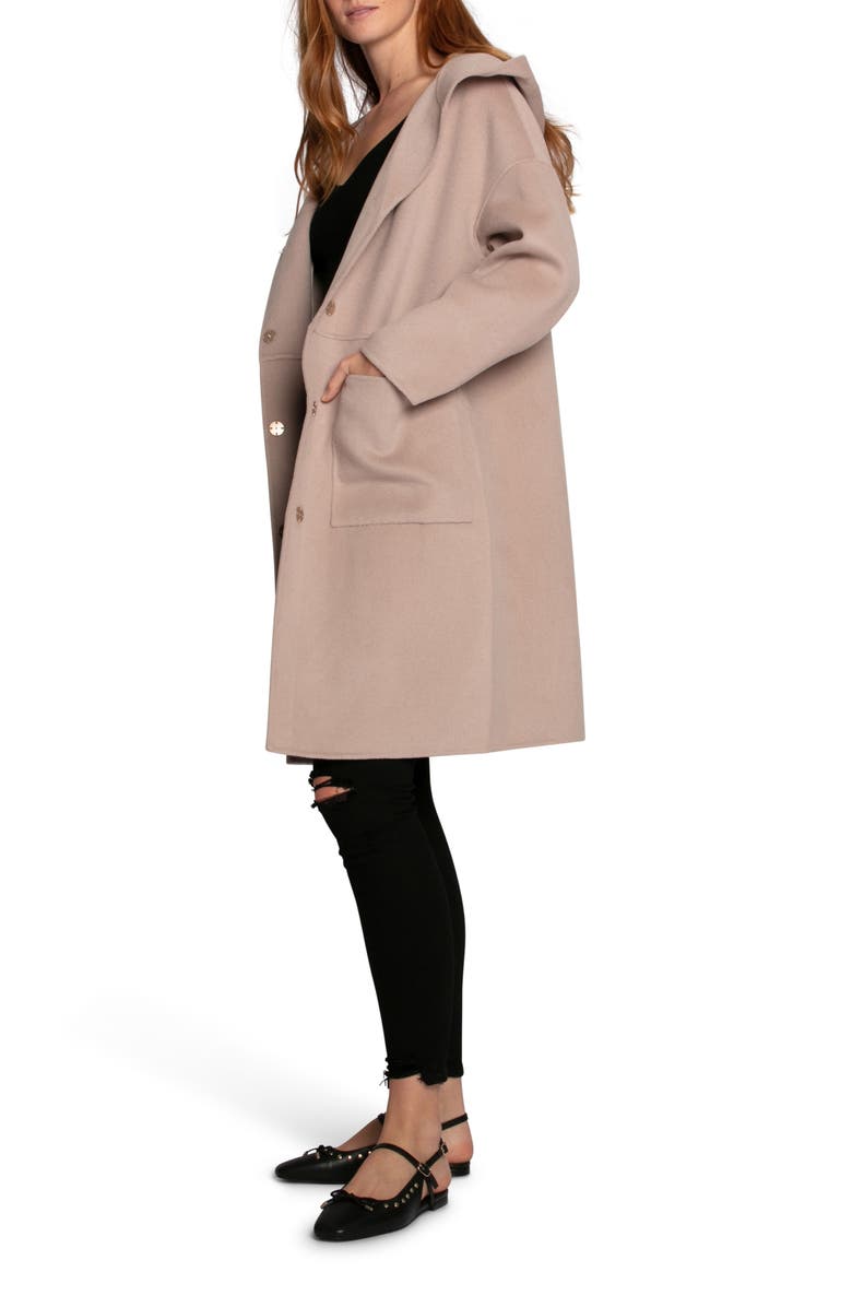 Belle & Bloom Sunday Morning Wool Blend Coat, Alternate, color, Sand