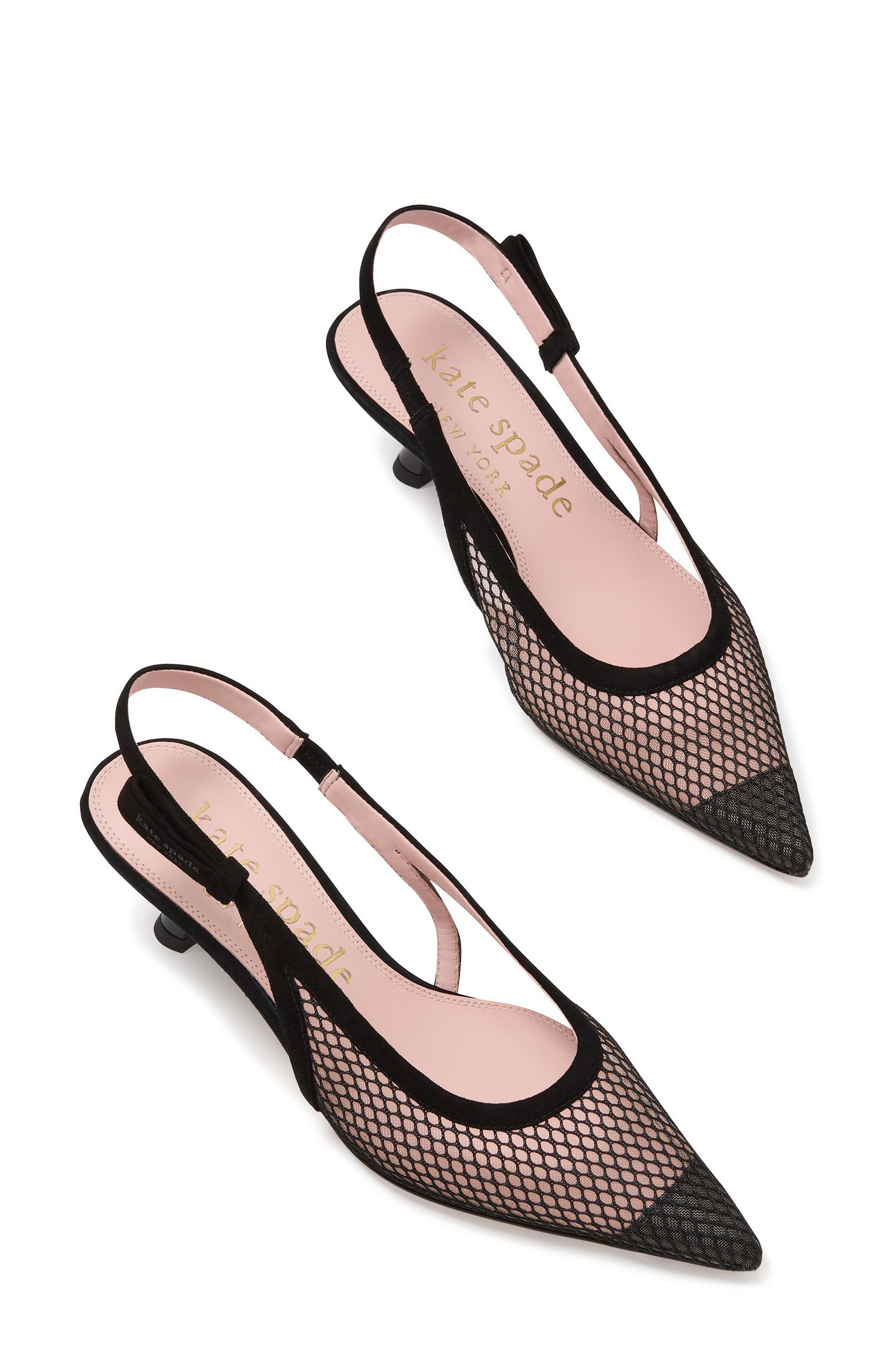 Kate Spade New York riley slingback cap toe kitten heel pump, Alternate, color, 