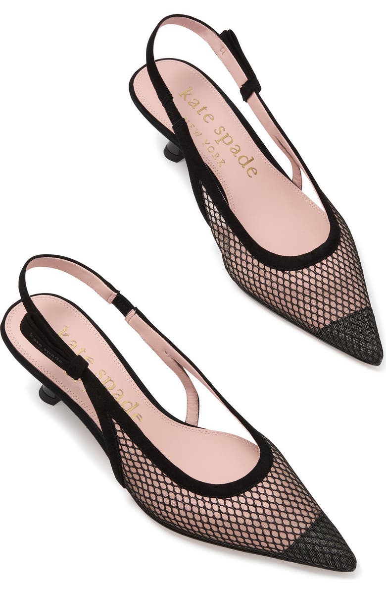 Kate Spade New York riley slingback cap toe kitten heel pump, Alternate, color,