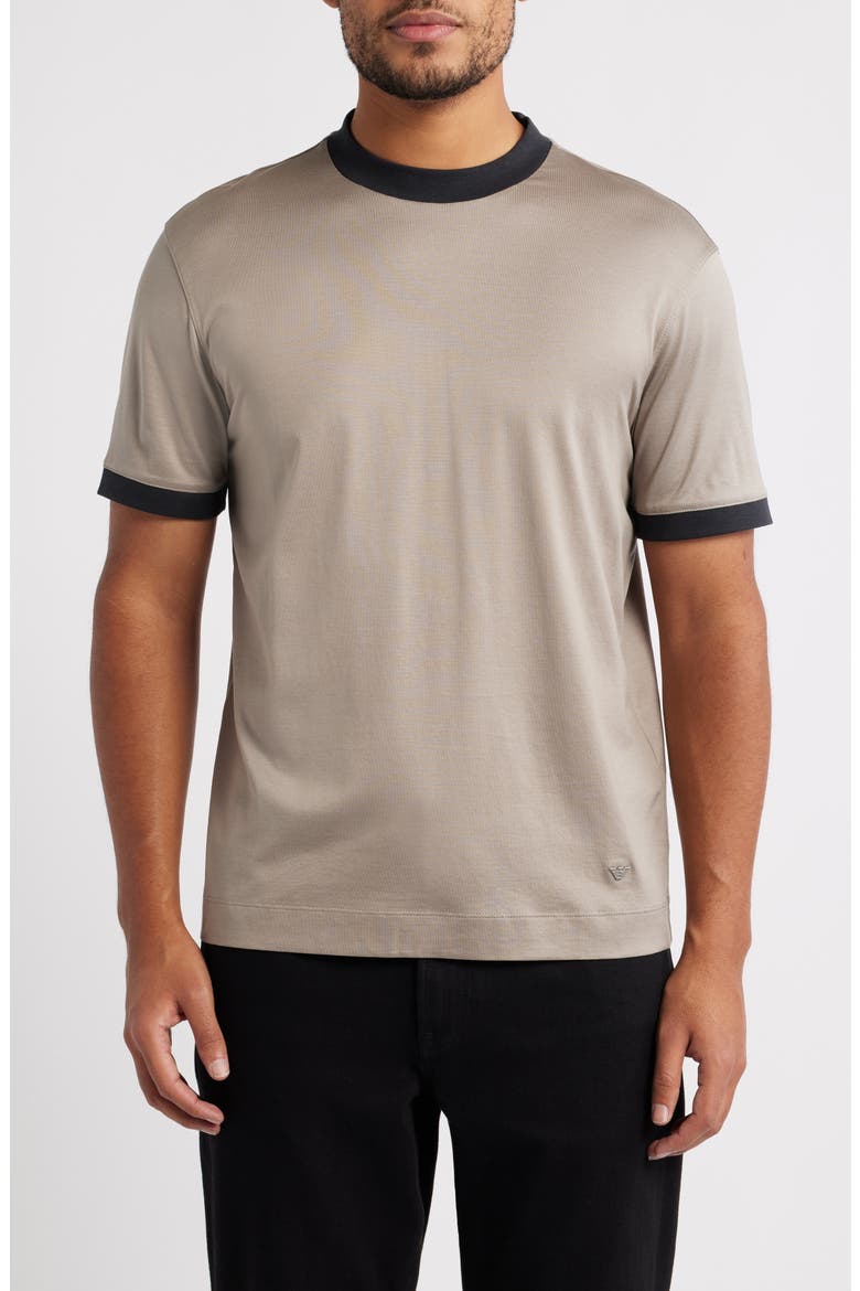 Short Sleeve Ringer T-shirt, Main, color, BEIGE
