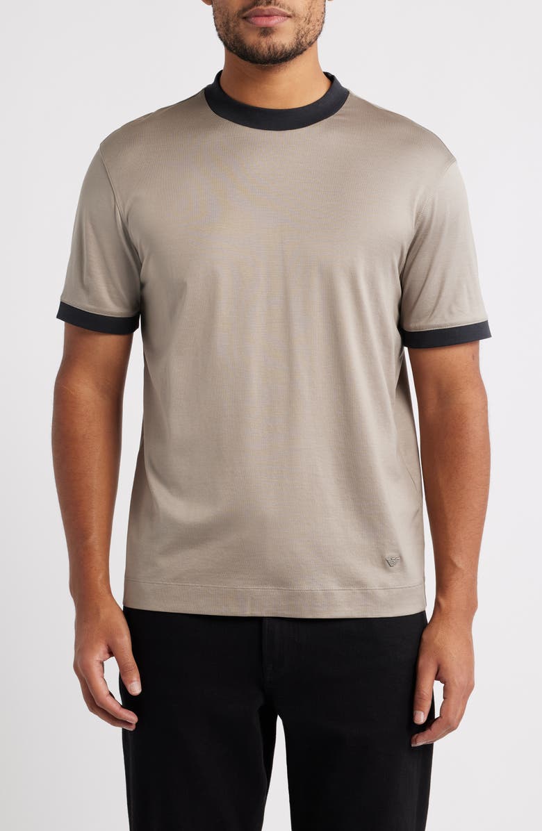 Emporio Armani Short Sleeve Ringer T-shirt, Main, color, Beige