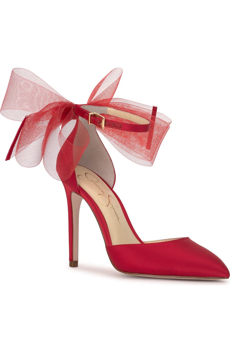 Jessica Simpson Phindies Ankle Strap Pointed Toe Pump, Main, color, Red Muse