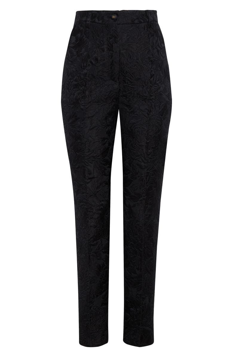 Dolce&Gabbana Floral Brocade Cigarette Pants, Alternate, color, N0000 Nero