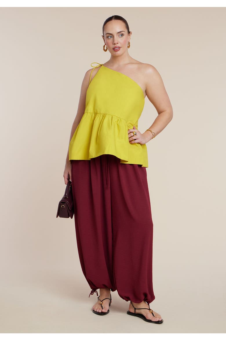 Drawstring Balloon Pant, Alternate, color, CRANBERRY