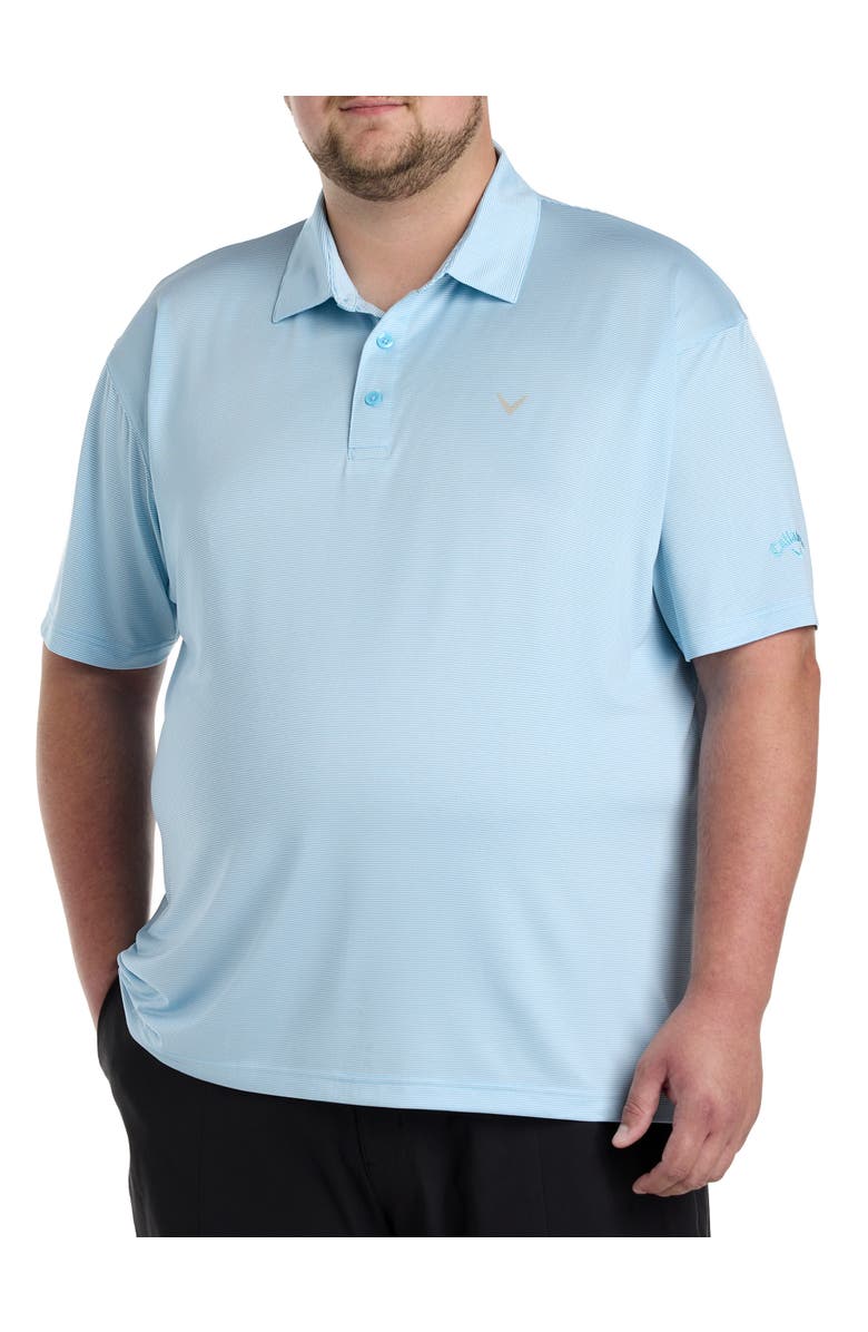 Callaway Big & Tall Fine Line Striped Polo Shirt, Main, color, River Blue