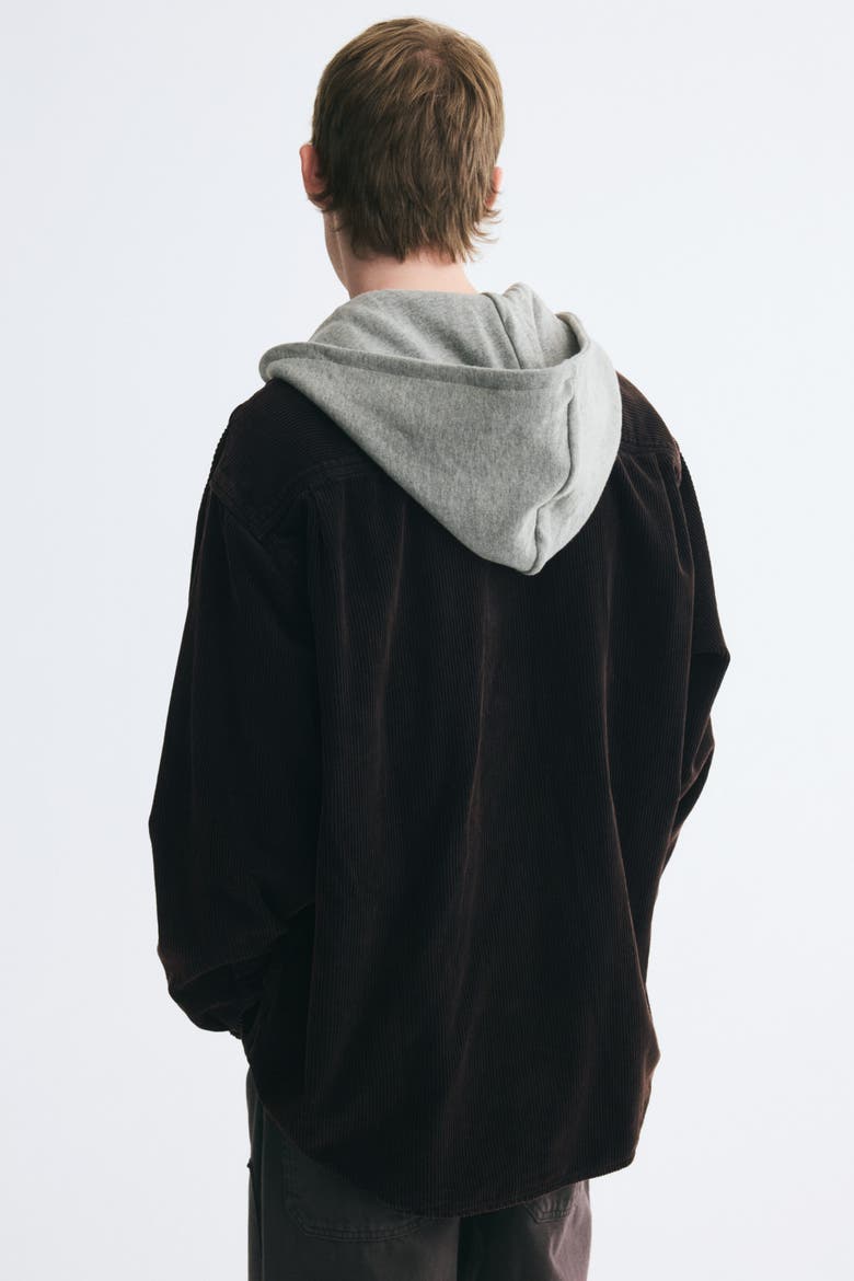 Corduroy Overshirt, Alternate, color, Charcoal gray