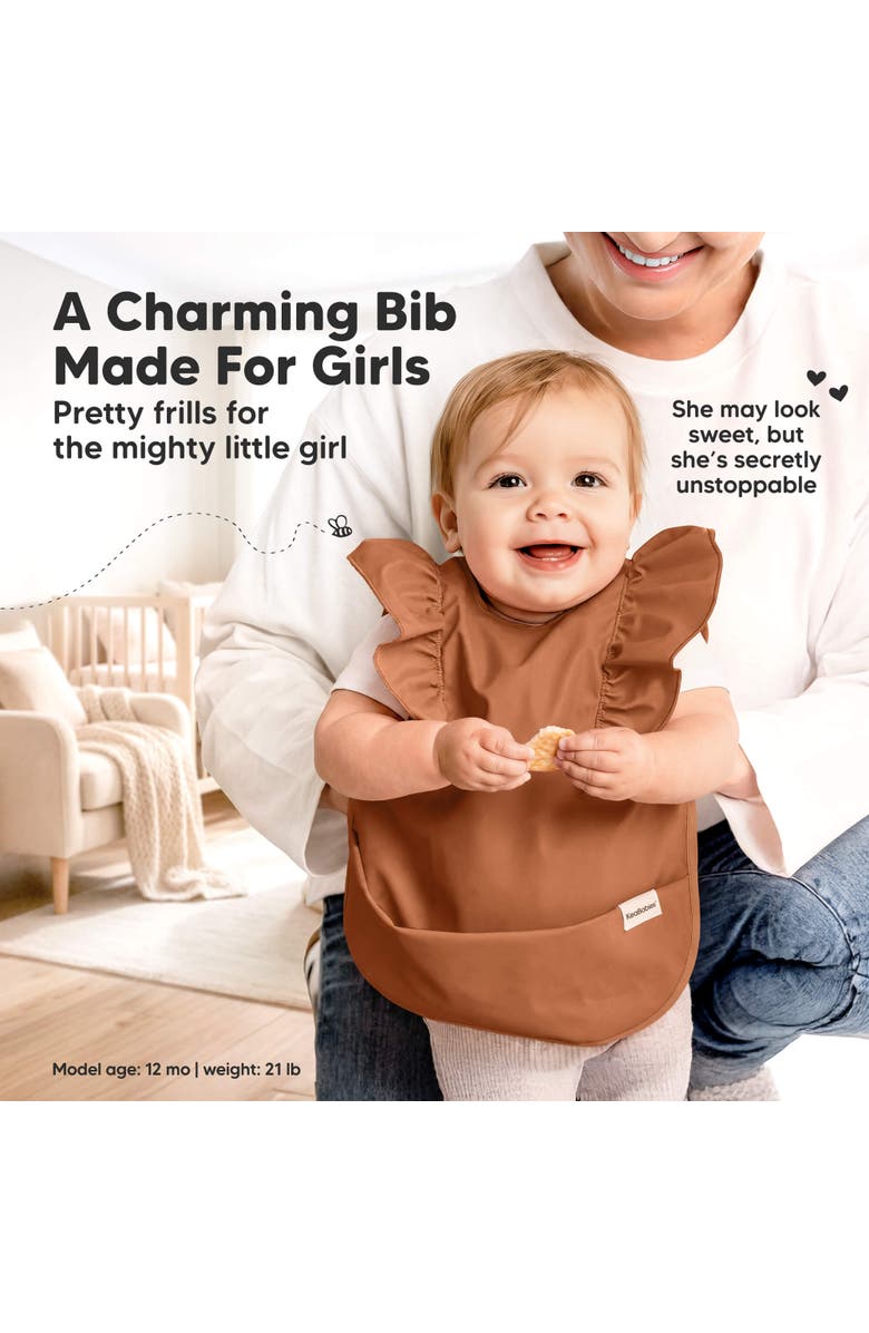 KeaBabies Fae Waterproof Bibs, Alternate, color, Frills, Terracotta
