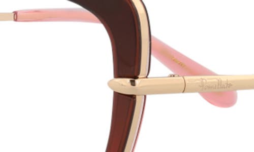 Pomellato 54mm Cat Eye Optical Glasses In Red Gold Gold Transparent