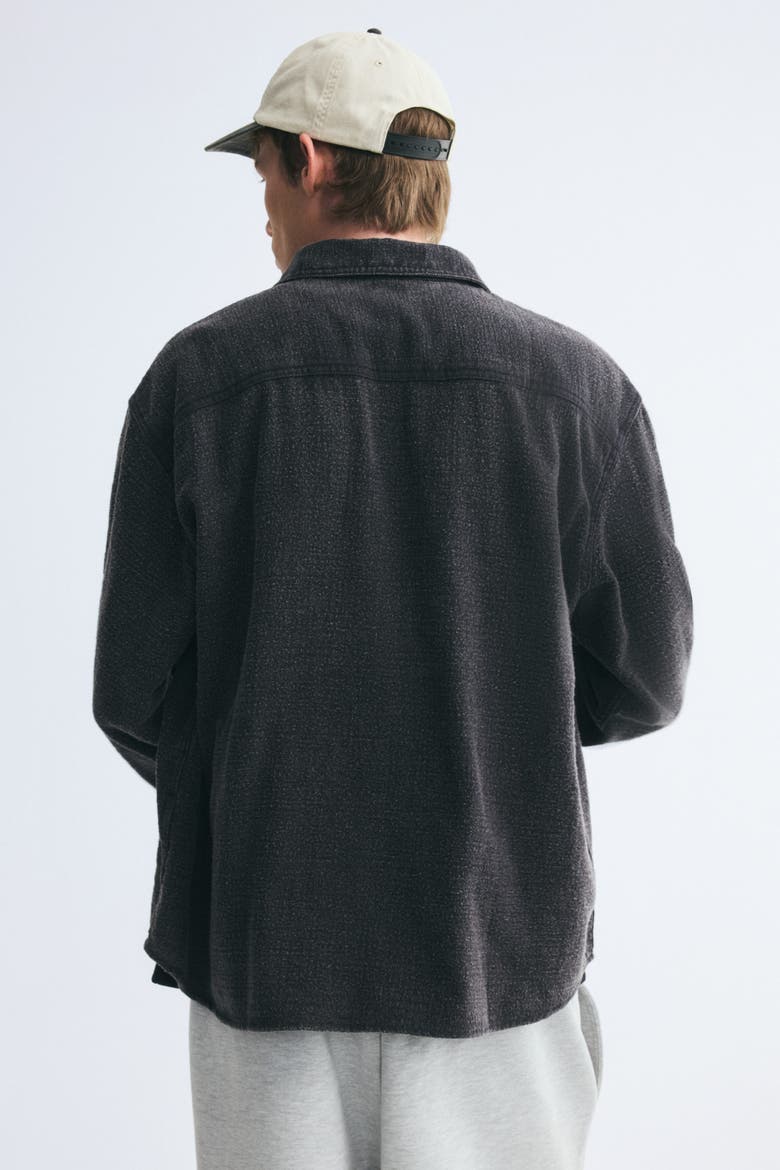 Cotton Overshirt, Alternate, color, Washed black
