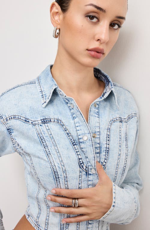 GOOD AMERICAN GOOD AMERICAN DOLLY DENIM CORSET SHIRT 