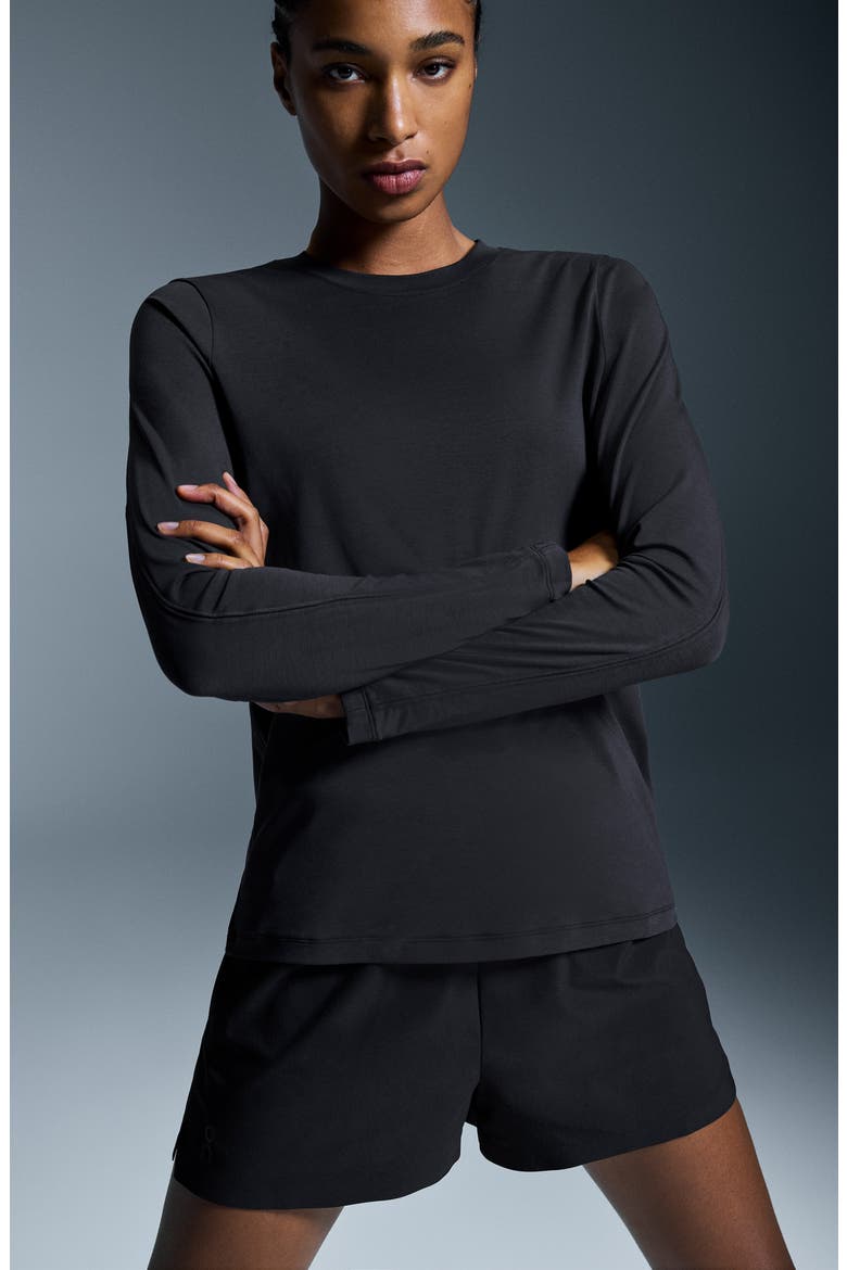 Focus-T Long Sleeve Performance T-Shirt, Alternate, color, BLACK