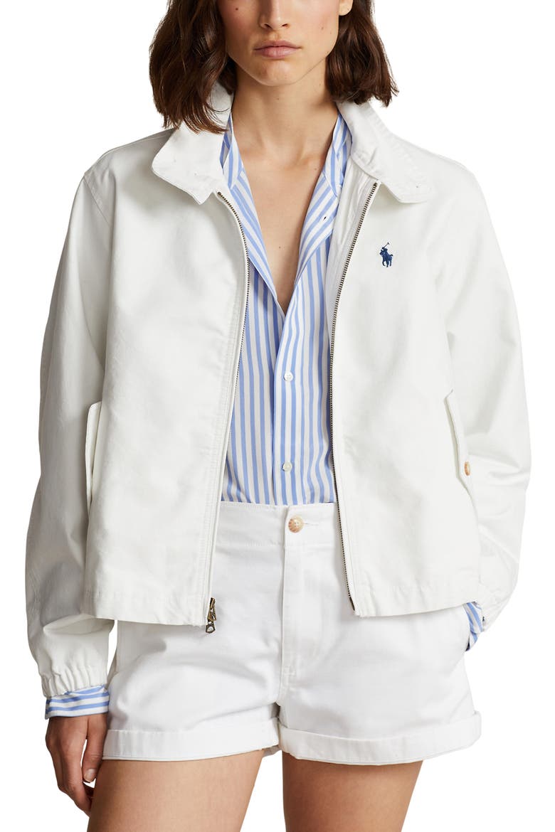 Polo Ralph Lauren Cotton Canvas Zip Jacket (Women) | Nordstrom