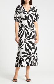 B.YOUNG Palms Printed Midi Dress