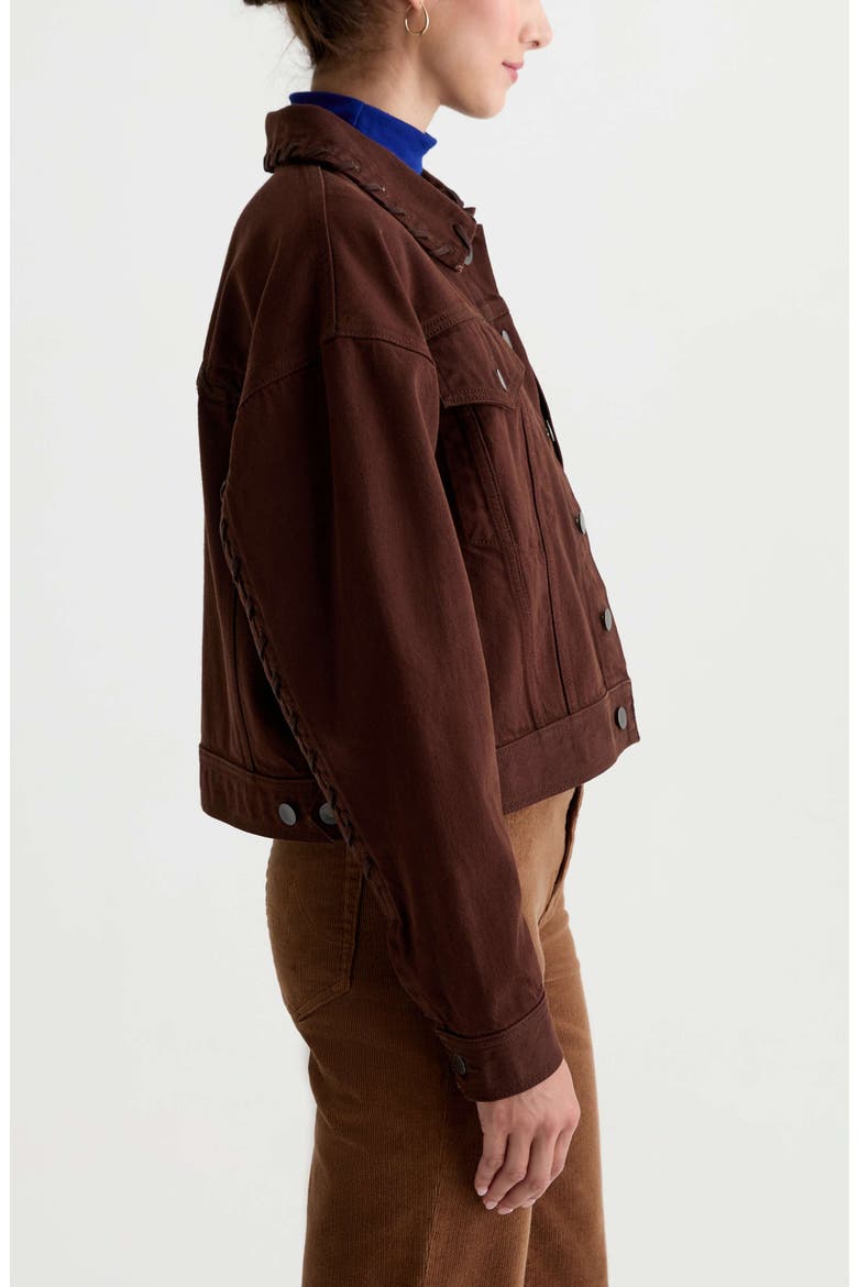 Lori Lace-Up Collar Denim Jacket, Alternate, color, LACE UP