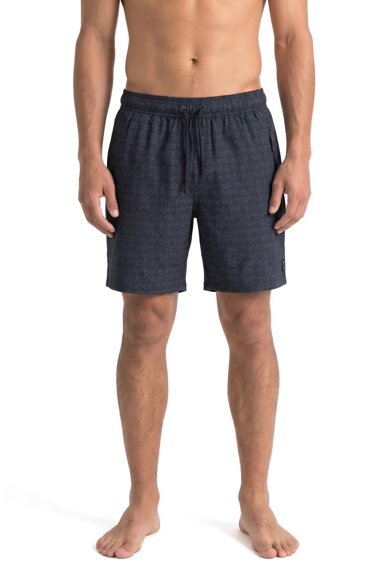 Ocean Motion Volley Swim Trunks, Main, color, BLACK