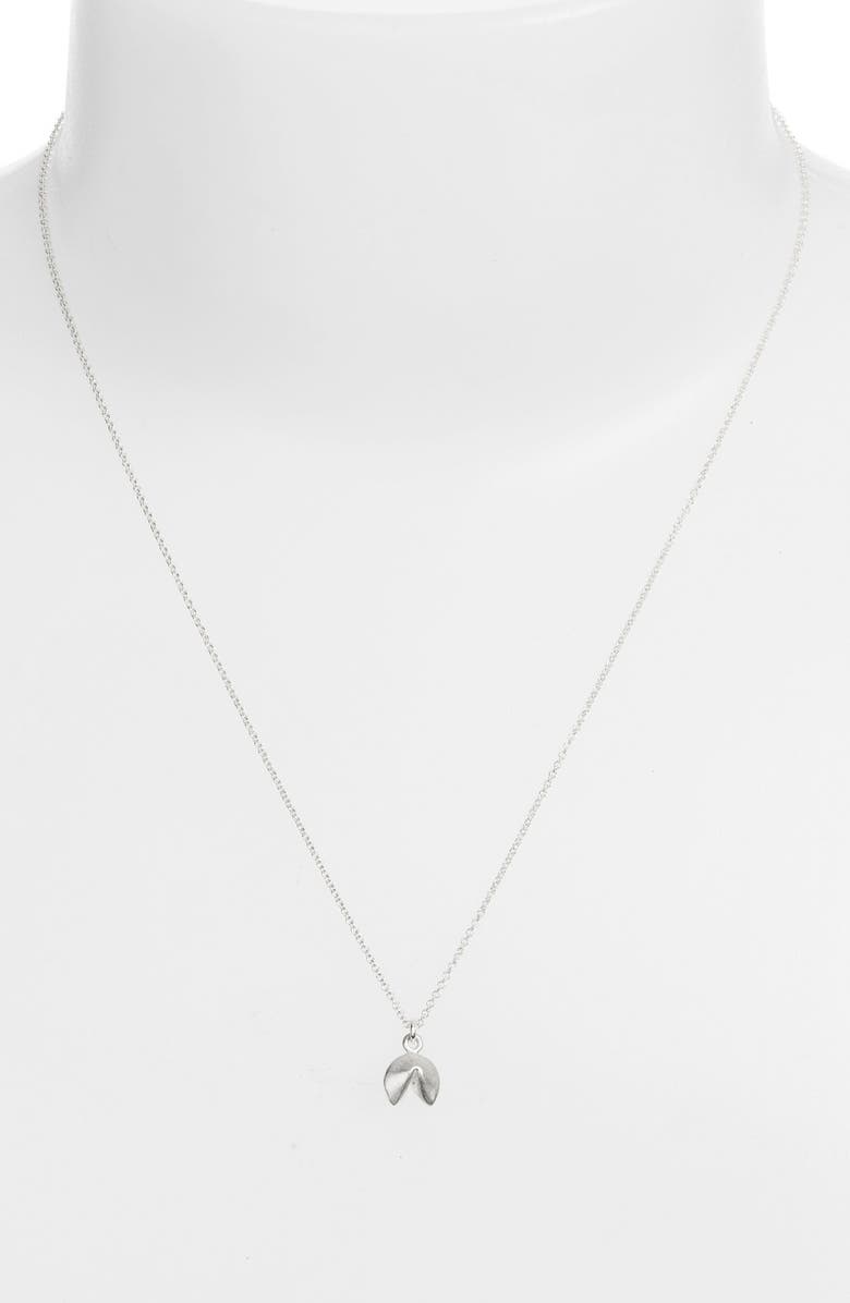 Dogeared Fortune Cookie Pendant Necklace, Alternate, color, 