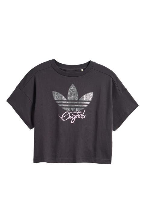 Kids' Oversize Sweater Trefoil Cotton Graphic T-Shirt