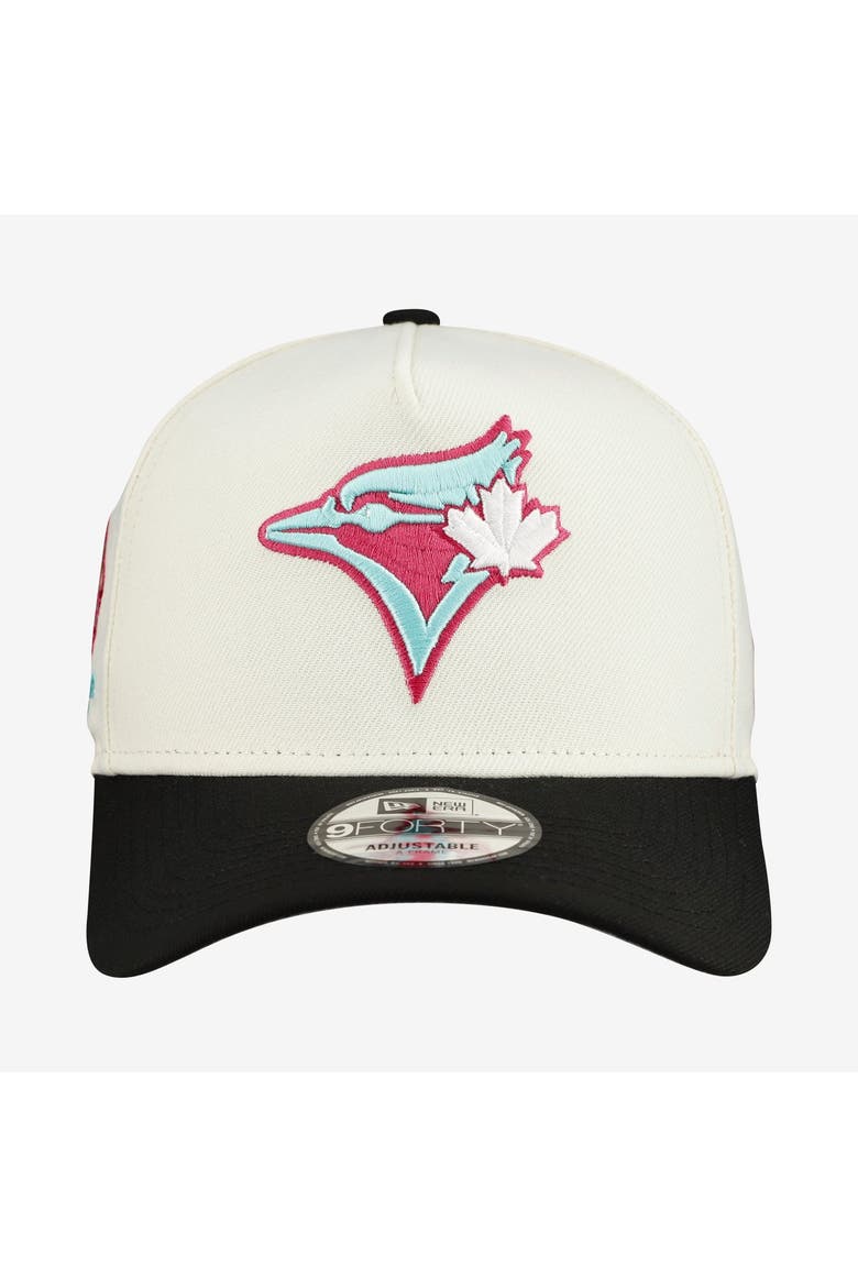 Men's New Era Cream Toronto Blue Jays Stadium Chrome 9FORTY A-Frame Adjustable Hat, Alternate, color, Cream