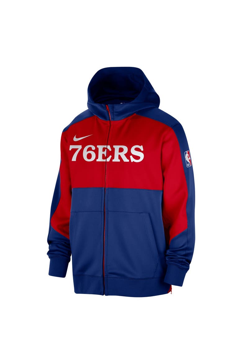 Men's Nike Royal Philadelphia 76ers Authentic On-Court Showtime Performance Full-Zip Hoodie, Alternate, color, Royal