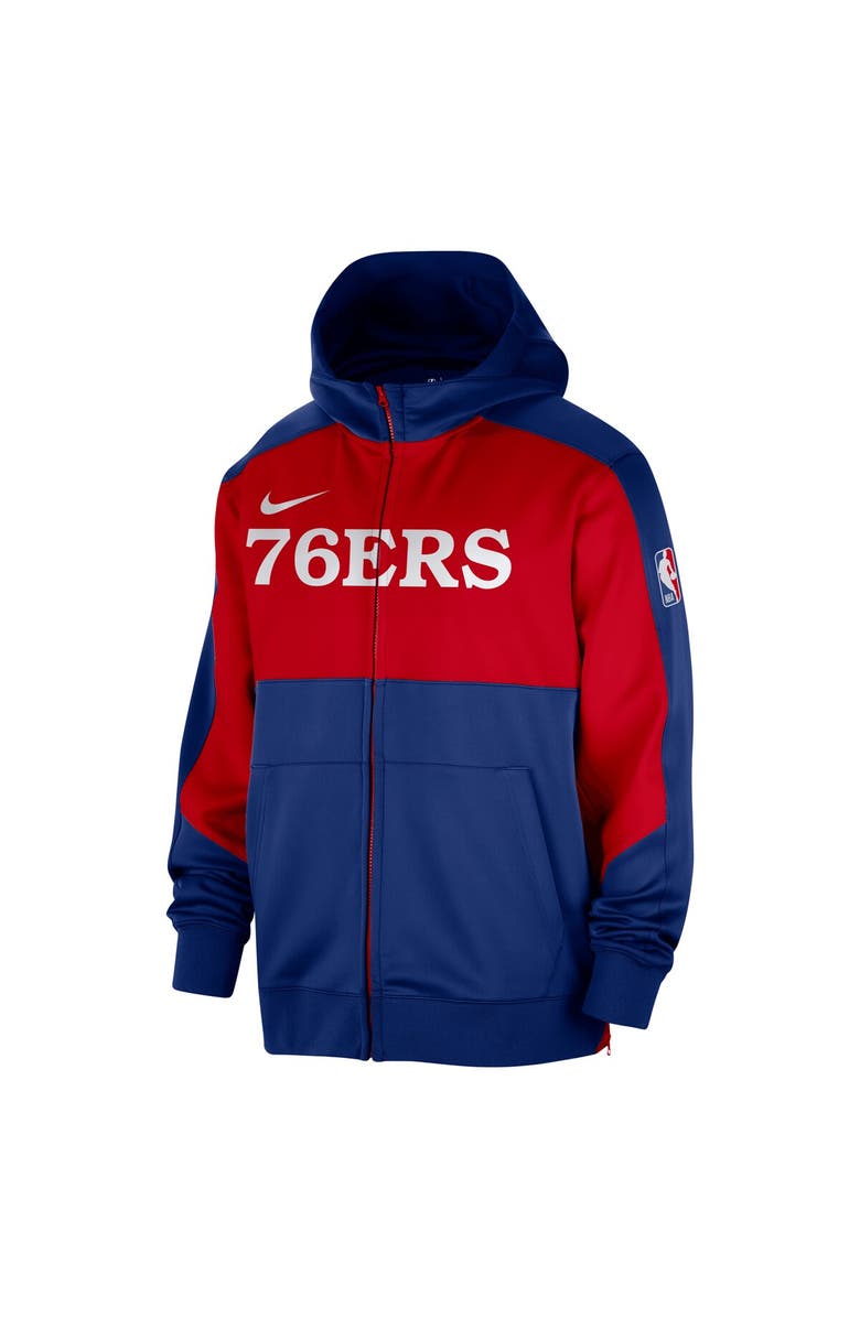 Nike Men's Nike Royal Philadelphia 76ers Authentic On-Court Showtime Performance Full-Zip Hoodie, Alternate, color, Royal