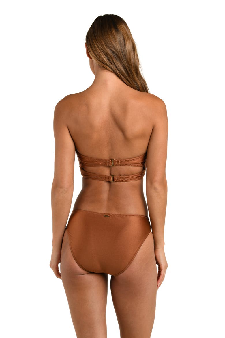 Sirena Shimmer Halter Swim Top, Alternate, color, BRONZE