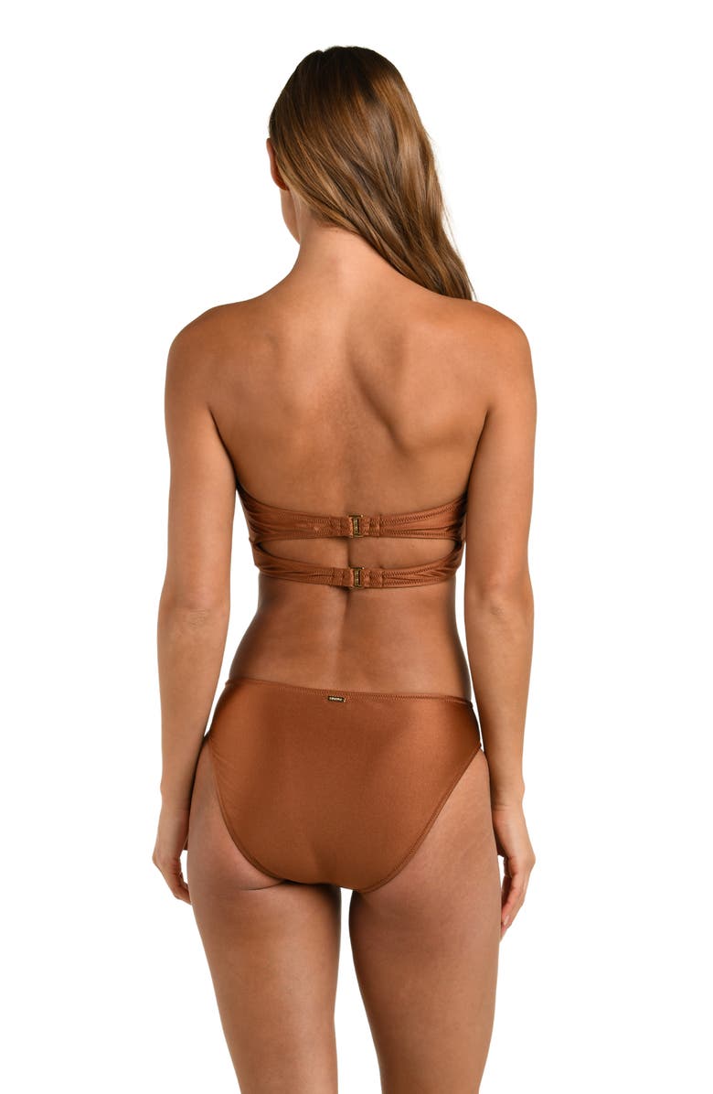 L
AGENCE Sirena Shimmer Halter Swim Top, Alternate, color, 