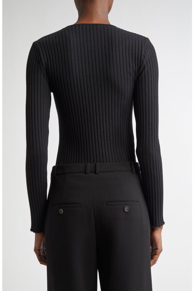 Long Sleeve Rib Henley, Alternate, color, BLACK