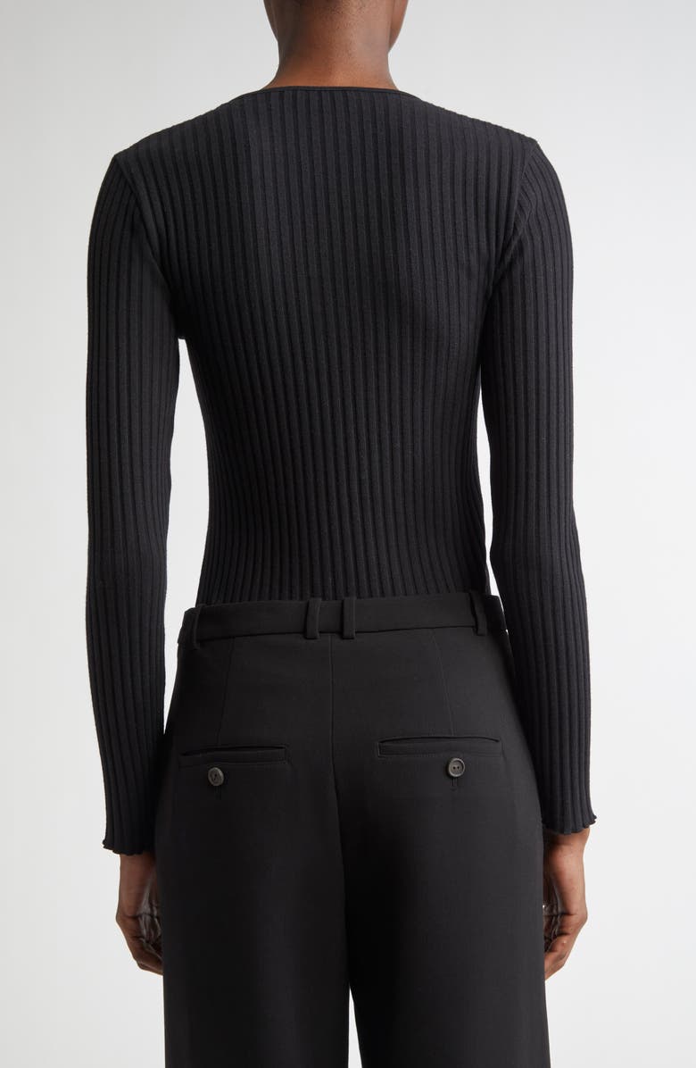 Vince Long Sleeve Rib Henley, Alternate, color, Black