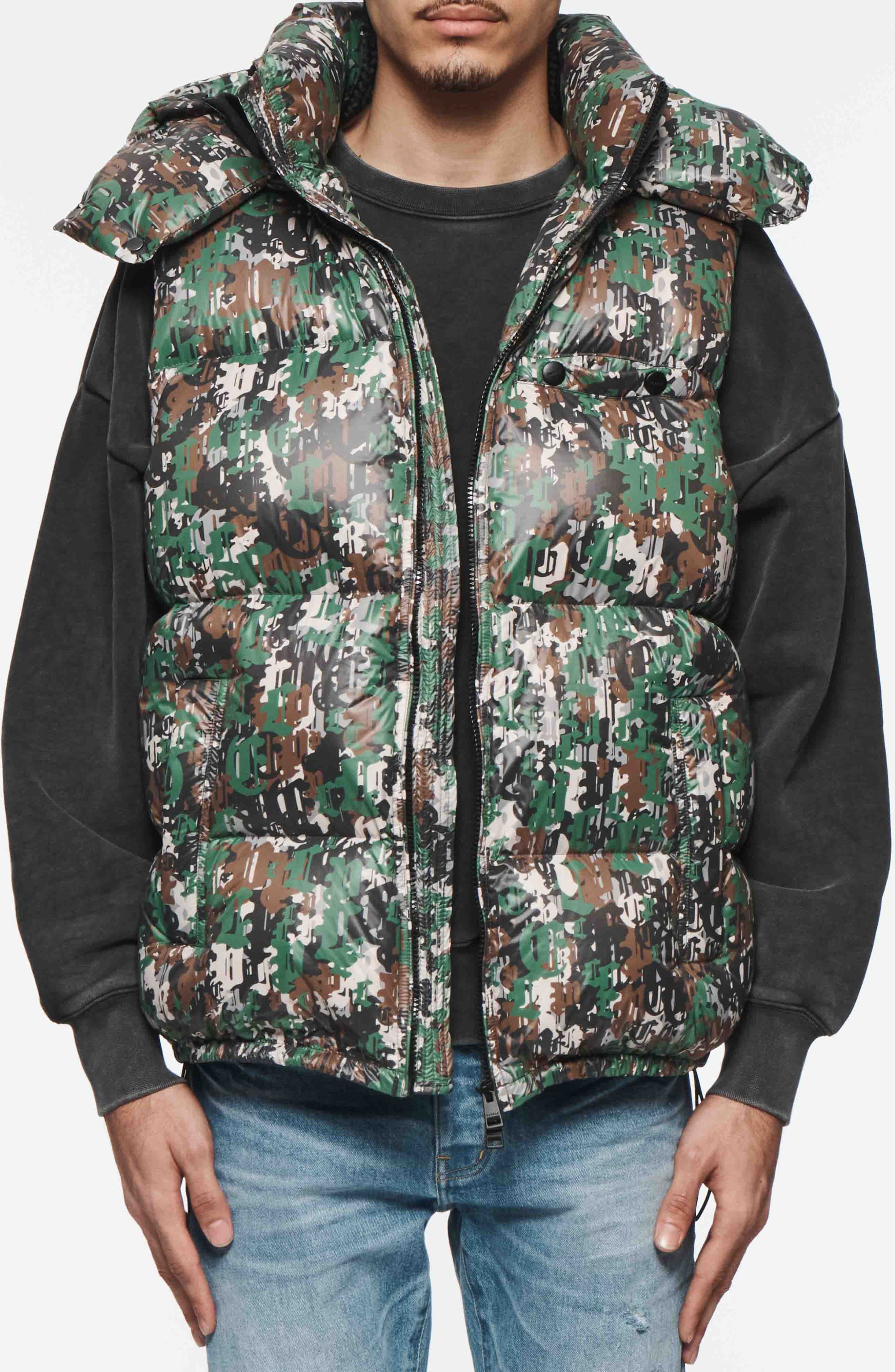 PURPLE BRAND Hooded Down Puffer Vest