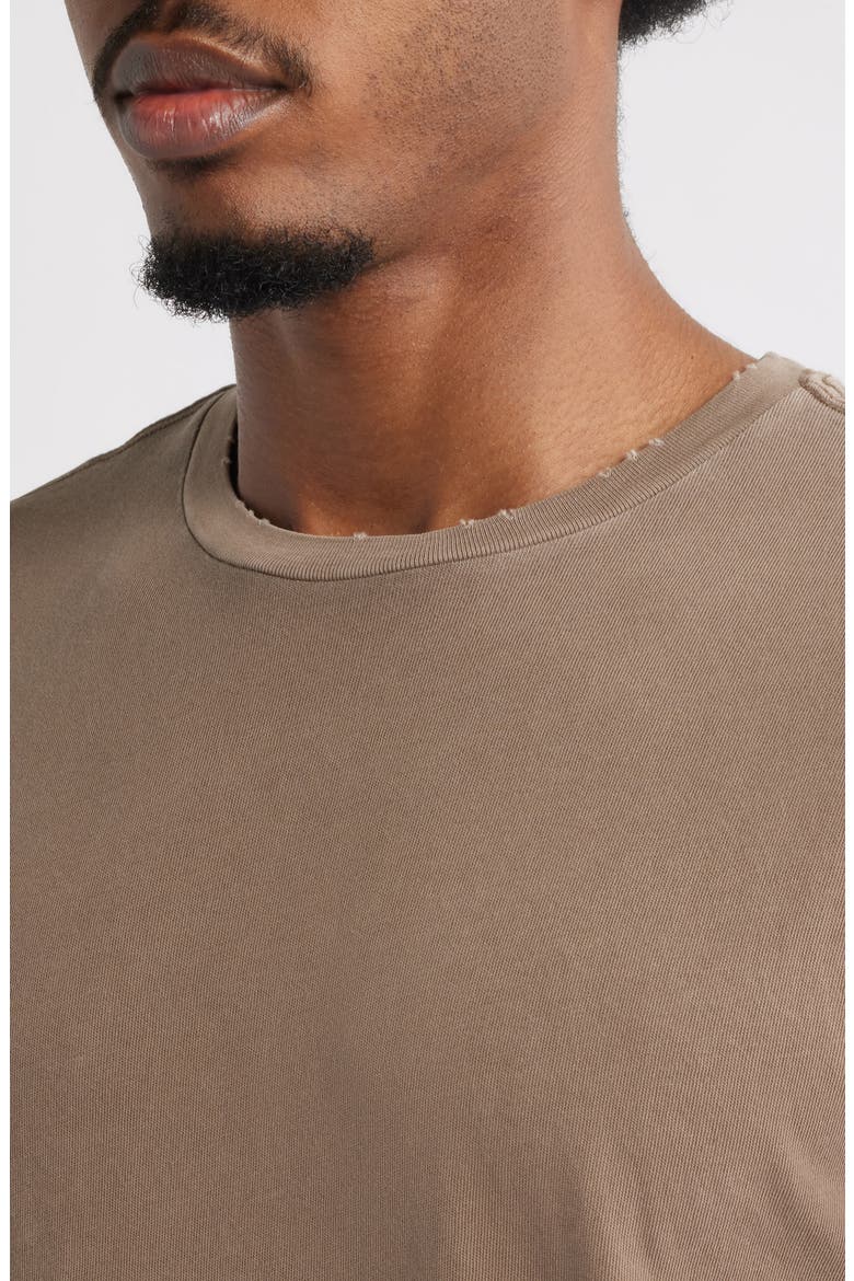 Distressed Crewneck T-Shirt, Alternate, color, VINTAGE BROWN