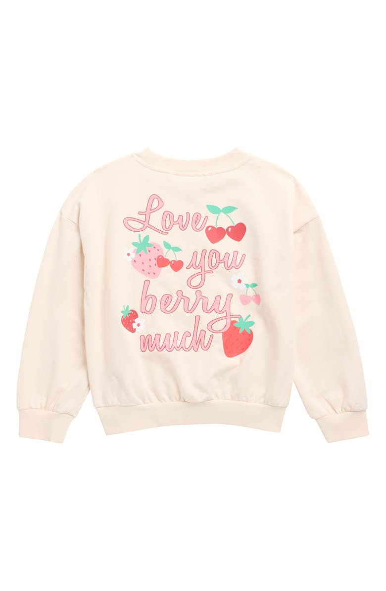 Tween Diva Kids' Berry Graphic Sweatshirt, Alternate, color, Ivory