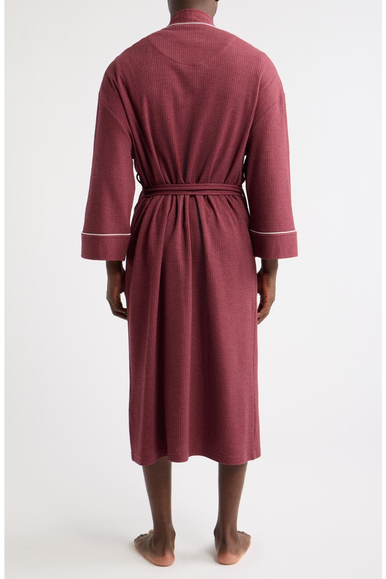 Waffle Knit Robe, Alternate, color, WINTERBERRY