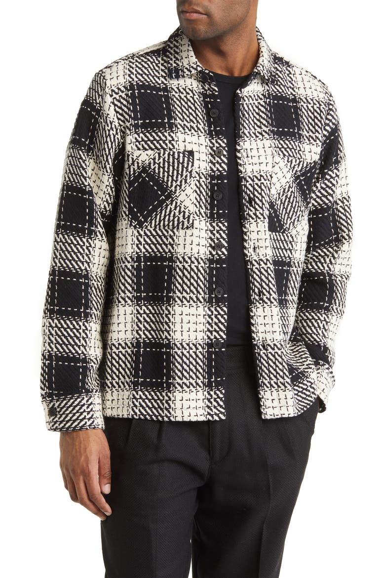 Whiting Marine Beatnik Button-Up Overshirt, Main, color, BLACK