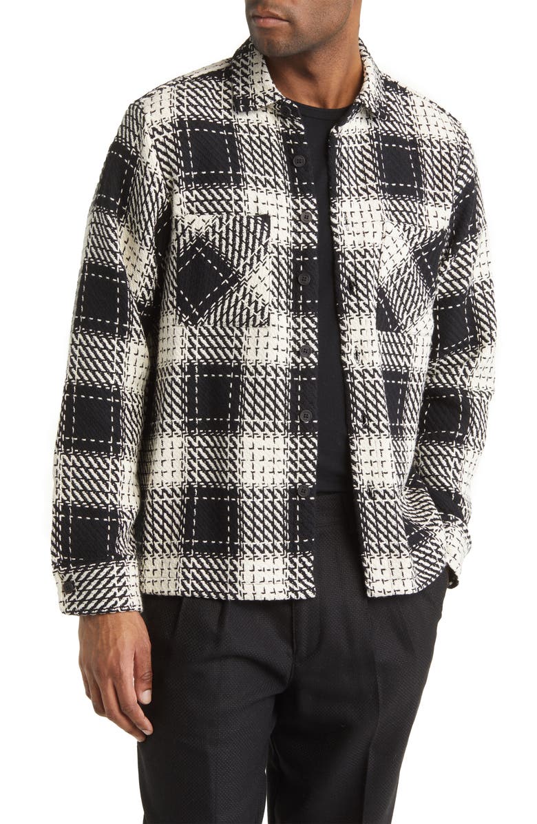 Wax London Whiting Marine Beatnik Button-Up Overshirt, Main, color,