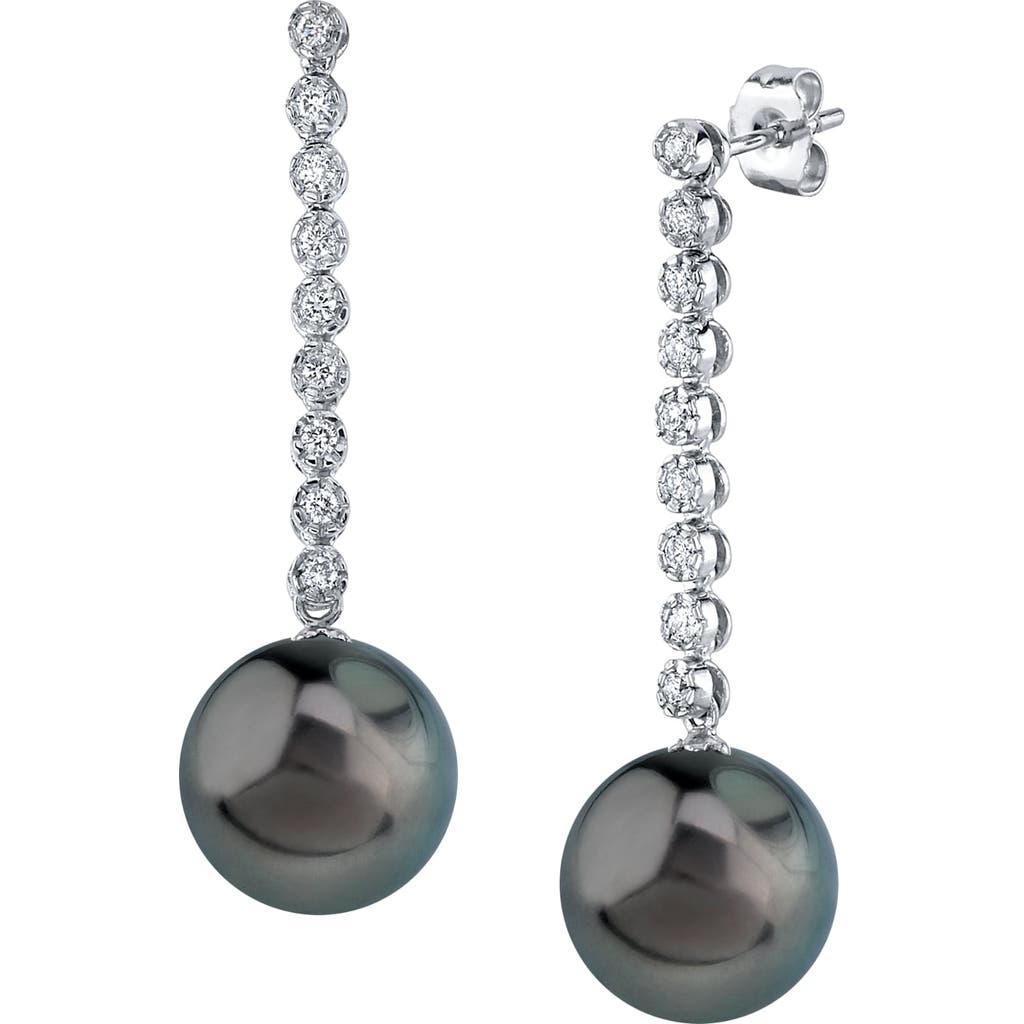 The Pearl Source Tahitian South Sea Pearl & Diamond Serena Earrings In White Gold