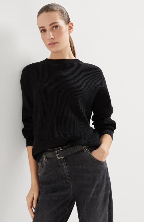 Brunello Cucinelli Cotton Sweater In Black