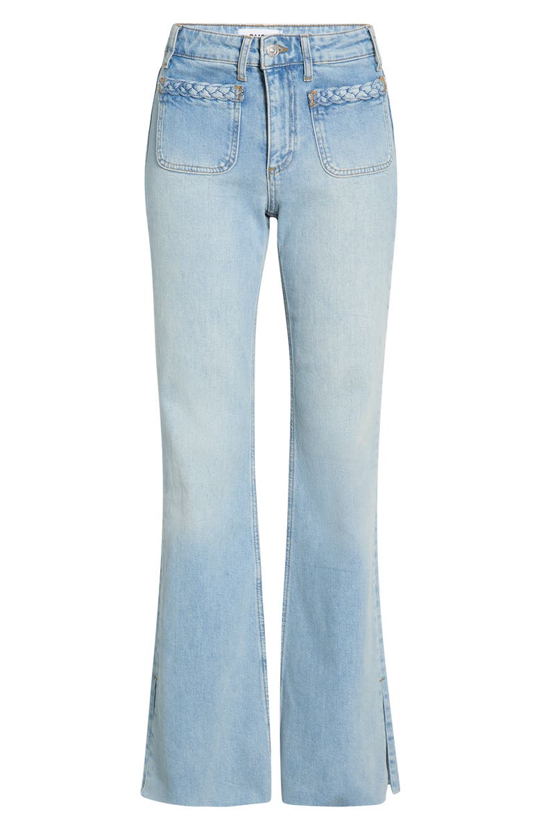 PAIGE Sofia High Waist Patch Pocket Slit Seam Raw Hem Jeans, Alternate, color, Montebello