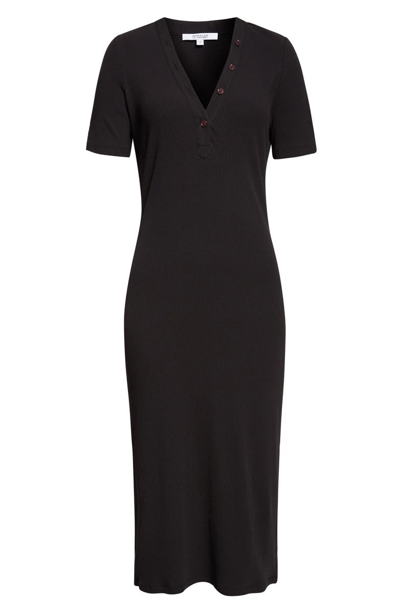 Derek Lam 10 Crosby Damiana Henley Rib Midi Dress, Alternate, color,