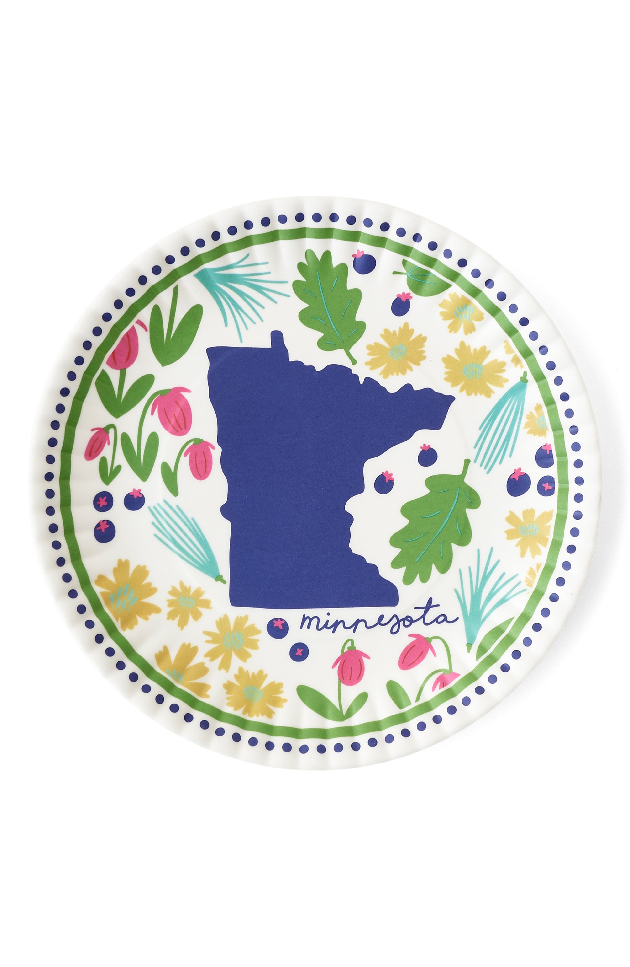 ONE HUNDRED 80 DEGREES Minnesota in Bloom Set of 4 Melamine Dinner ...